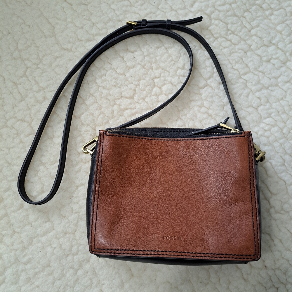 Fossil Brown Leather Crossbody Bag